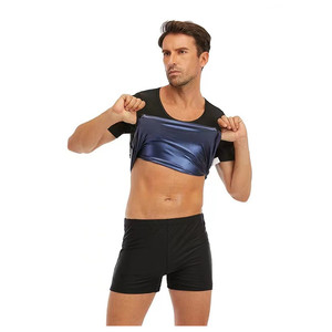 Tuta Termica da <span class=keywords><strong>Sauna</strong></span> <span class=keywords><strong>per</strong></span> Uomo con Pantaloncini e Maglietta, Fascia Addominale ad Alta Compressione <span class=keywords><strong>per</strong></span> un Efficace Effetto <span class=keywords><strong>Sauna</strong></span> - Product Image 3