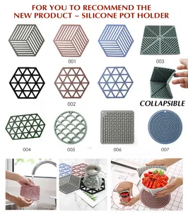 Isıya dayanıklı gıda sınıfı silikon 4 Set silikon tutacak Trivet paspaslar sıcak pedler kaşık istirahat çok amaçlı Trivet