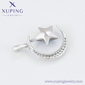 Xuping perhiasan liontin kristal, perhiasan berlapis emas kristal biru bulan dan bintang untuk wanita - Product Image 4