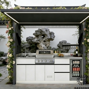 <span class=keywords><strong>Cucina</strong></span> Esterna per Resort e Hotel, Stazione di Cottura BBQ Prefabbricata, Set <span class=keywords><strong>Cucina</strong></span> Esterna Modulare in Acciaio Inox - Product Image 1