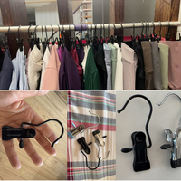 Portable noir blanchisserie crochets suspendus Clips épingles à linge placard cintre organisateur enduit Clip métal cintre