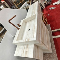 Meuble sous-vasque moderne en onyx blanc naturel, finition mate, étanche, pour salle de bain, appartement, hôtel, villa