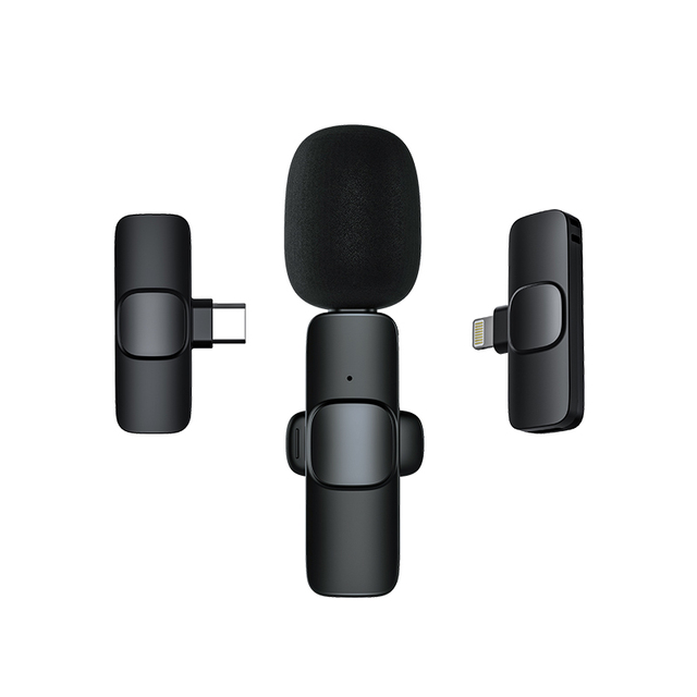 Professional Mini Live Smart Wireless Lavalier Microphone Clip-on Lapel Stereo Noise Cancelling Live Sing for Cell Phone