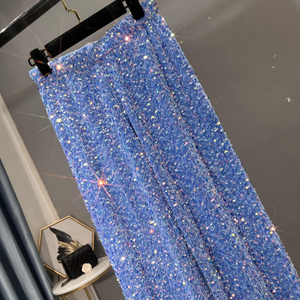 Tùy Chỉnh Mùa Thu Và Mùa Đông Mới Nhung Sequin Quần Chân Rộng Kéo Dài Quần Lau Mỏng Quần Sáng Bóng Quần Giản Dị Phụ Nữ - Product Image 2