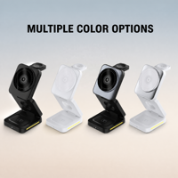 Support de charge sans fil magnétique pliable 3-en-1 pour téléphones, iWatch et Airpods