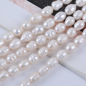 Perles d'eau douce naturelles en vrac, en forme de fil, de 15 cm, 9-10 mm, pour la fabrication de bijoux DIY - Product Image 1