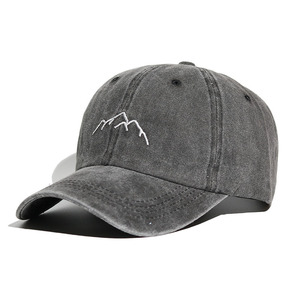 Cappello da Baseball in Cotone Lavato con Ricamo Mountain Line, Visiera Curva, Regolabile, Stile Vintage per Attività all'Aperto - Product Image 5