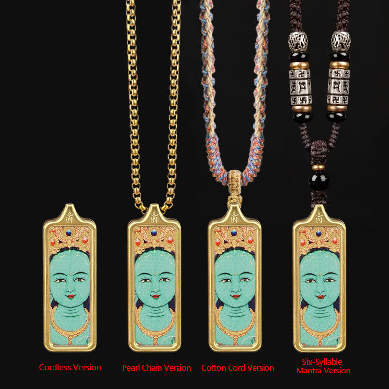 Green Tara [1x3 Hand-painted Gold Thangka]