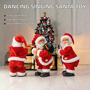YOULAI Père Noël Mignon Jouet en Peluche Électrique Musical Chantant 35cm Neuf d'Usine Noël Dansant et Dansant sur la <span class=keywords><strong>Musique</strong></span> avec les Hanches qui Saillissent - Product Image 2