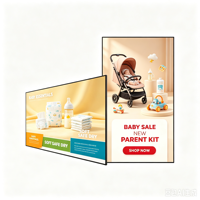 Écran LCD ultra-fin mural de 32 pouces à haute luminosité pour affichage numérique en vitrine de magasin de détail