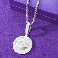 Hip Hop rappeur bijoux 925 argent Sterling Horus oeil cercle géométrique pendentif VVS broche réglage Moissanite diamant pendentif breloque