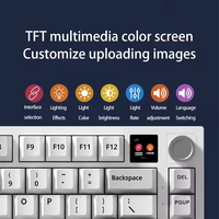 Clavier mécanique gaming en stock, structure à joint remplaçable à chaud, éclairage RGB, 3 modes (BT, filaire, sans fil 2.4G)