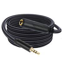 Câble audio tressé en nylon de 0,3 m, 1,5 m, 3 m, mâle vers femelle, adaptateur jack TRS 3,5 mm vers 6,35 mm pour guitare et home cinéma