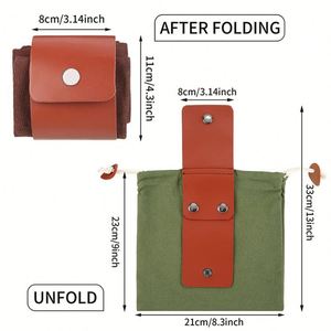 Bolsa de Forrajeo Portátil Personalizada, Impermeable, de Cuero y Lona, para Senderismo y Actividades al Aire Libre - Product Image 2