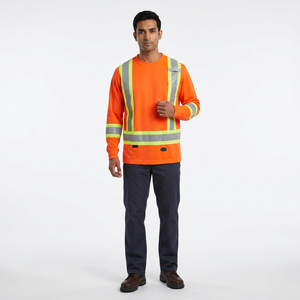New Custom Made O-Neck Hi <b>Vis</b> Work Wear <b>T</b>-<b>Shirts</b> Men's <b>High</b> Visibility Short Sleeve Reflective Safety Breathable Cotton - Product Image 1