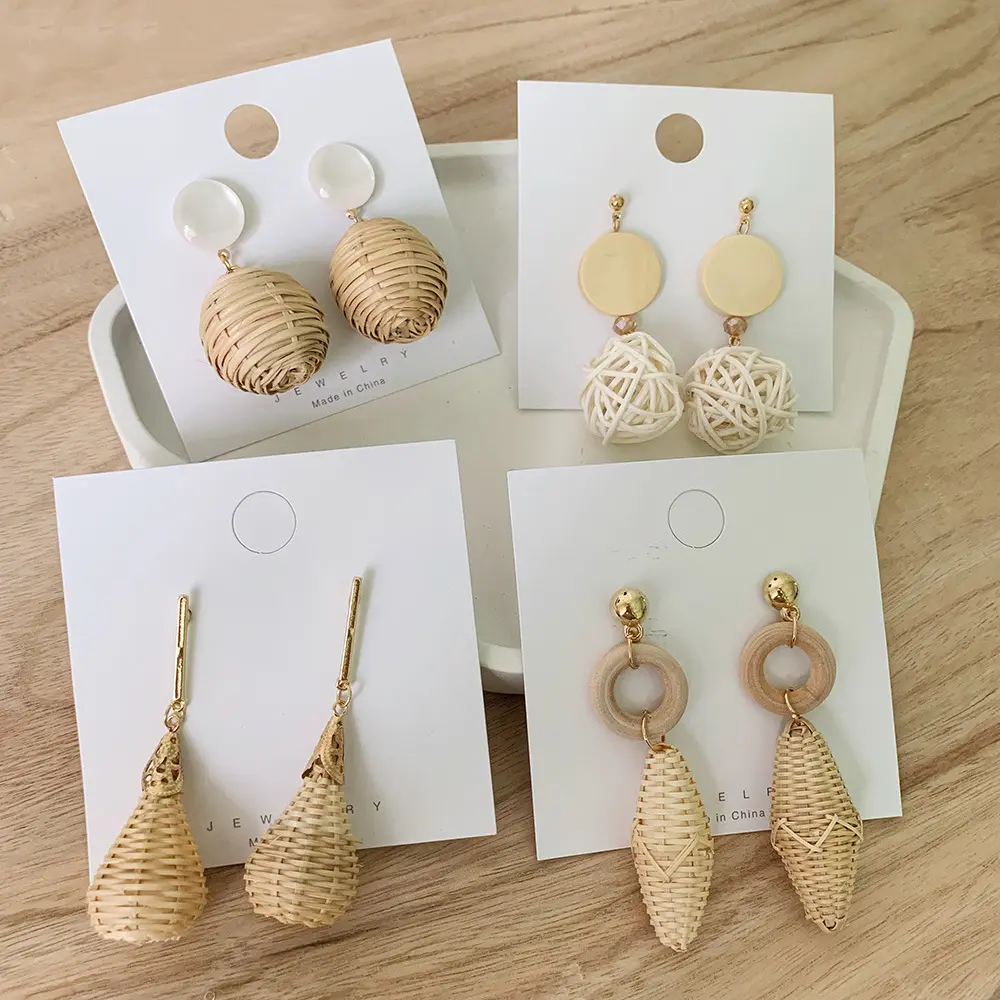 Boucles d'oreilles personnalisées, livraison rapide, couleur or, bijoux, simples, vente en gros, en bois, africaines, pour femmes, 2020