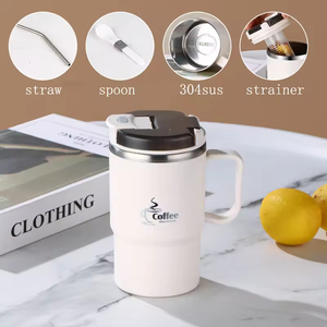 Portable 18oz Double Wall Vacuum <b>Insulated</b> Stainless Steel Tumbler Eco-Friendly Camping Coffee <b>Mug</b> for Straw Lid Spoon 6-12 - Product Image 4