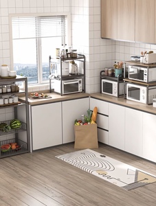Mobili da <span class=keywords><strong>Cucina</strong></span> Moderni in Legno Massello su Misura con Contenitore Nascosto per Riso, Organizzatore Multifunzionale Resistente all'Acqua, <span class=keywords><strong>Dimensioni</strong></span> Personalizzabili - Product Image 1