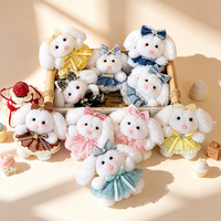 Porte-clés en peluche lapin couple, pendentif mignon animal en peluche, breloque de sac à dos, cadeau d'anniversaire 10cm