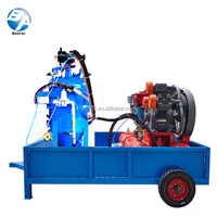 Pot de sablage à eau sans poussière portable avec compresseur d'air diesel Équipement complet de sablage sans poussière