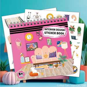 Libro de Actividades de Pegatinas 3D para Niños, Decoración del Hogar, Diseño de Interiores, Pegatinas Reutilizables para Colorear, Miniaturas para Habitaciones Interiores - Product Image 6
