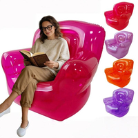 Canapé gonflable Da Niu multicolores transparent, chaise de loisirs pliable en PVC écologique portable pour la détente quotidienne en intérieur et en extérieur