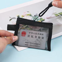 Bestella Mini porte-monnaie transparent en maille de nylon sac de rangement à fermeture éclair pour petits objets carte d'outils carte d'identité carte bancaire