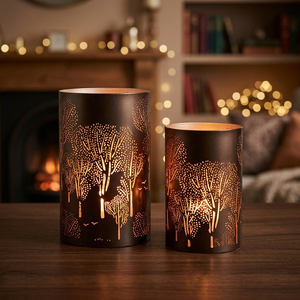 Ensemble de lanternes en fer, motif arbre, découpe et impression, résistant à la chaleur, décoration d'intérieur - Product Image 4
