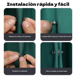 Juego de 6 pinzas magnéticas para cortinas; el imán bidireccional con cierre magnético reduce la entrada de luz. - Product Image 3
