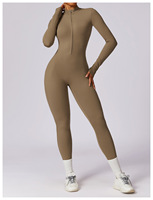 Combinaison de sport et de yoga personnalisée pour femme, une pièce à manches longues, décontractée, avec trou pour le pouce