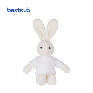 BestSub all'ingrosso simpatico coniglio con carota peluche peluche bianco farcito coniglio pasquale peluche peluche