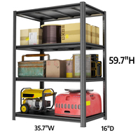 Étagères de rangement métalliques multifonctionnelles autoportantes réglables à 4 niveaux, robustes, certifiées CE/ISO9001, avec revêtement en poudre, structure tubulaire