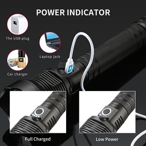 Lampe de poche de randonnée en plein air rechargeable étanche lumière de zoom forte transfrontalière pour l'éclairage de surbrillance d'urgence de pêche de nuit - Product Image 2