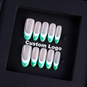 Unghie Finte di Lusso Personalizzate di Alta Qualità, Riutilizzabili, Francesi, Copertura Completa in Acrilico, Unghie Artificiali per Donne - Product Image 4