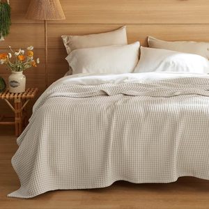 Couverture Confort Quatre Saisons en Coton Tissé Personnalisée pour Lit, Couverture Épaisse à Motif Gaufre - Product Image 5