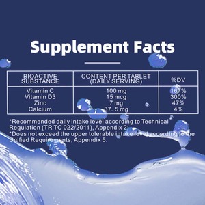 Tabletas Efervescentes con Sabor a Arándano, Electrolitos, <span class=keywords><strong>Vitamina</strong></span> <span class=keywords><strong>C</strong></span> y Zinc, Refuerzan la Inmunidad, Alivian la Fatiga, Suplemento Deportivo <span class=keywords><strong>para</strong></span> Adultos - Product Image 3