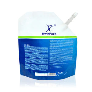 Sac d'emballage liquide en aluminium personnalisé de 5 L avec bec verseur long, debout, certifié ISO 22241, impression en héliogravure - Product Image 2