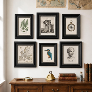 Antique Style Brown Wood Photo Frame With Tempered Glass for <b>Desk</b> Standing <b>Wall</b> Hanging Home Decor Family Wedding Gift Idea - Product Image 4