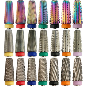5 in 1 Carbide Nail <b>Drill</b> <b>Bit</b> Tapered Umbrella Straight Cross Cut Tungsten Acrylic Milling Cutter Manicure Salon Grinding Tool - Product Image 1