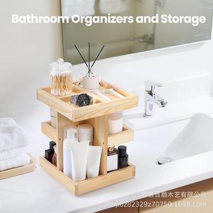 Estante de almacenamiento de cosméticos de madera de 3 niveles, organizador de escritorio para maquillaje, perfume y aceite esencial - Product Image 4
