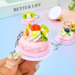 Cake Keychains for Women Men Girls DIY Material 3D Cute Cartoon Food Key Chain