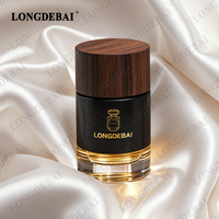 Nouveau Flacon de Parfum Rond Vide en Verre Cylindrique Transparent de 50 ml, Personnalisé en Usine, Élégant, avec Vaporisateur à Sertir et Bouchon en Bois