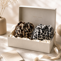 Pochette en fausse fourrure imprimé léopard, sac à cordon doux et moelleux, trousse de maquillage, trousse de toilette imprimé animal, cadeau pour femme