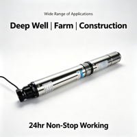 Pompe submersible multi-étages haute pression en acier inoxydable pour drainage des eaux usées, puits profond, électrique 1,5 CV OEM ODM