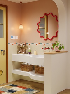 French Cream Wind Corinne Integrated Pot Intelligent Lighting <b>Mirror</b> <b>Wall</b> Hanging Bathroom Cabinet - Product Image 5