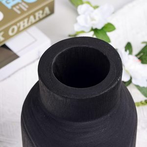 Jarrón Grande <span class=keywords><strong>de</strong></span> Madera Rústico Negro para Decoración del Hogar, Jarrón Alto Vintage para Flores, Decoración Rústica Estilo Granja - Product Image 6