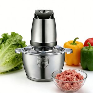 <span class=keywords><strong>Hachoir</strong></span> à viande électrique en acier inoxydable 3L à 2 vitesses, construction robuste, pour la cuisine domestique et la préparation des repas - Product Image 3