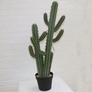 Hot Selling indoor decorative artificial small cactus single bonsai cactus plants potted customized