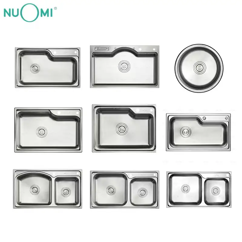 NUOMI לייטון UPC יחיד קערה כפולה קערת SUS 304 נירוסטה undermount כיור מטבח עבור ארון