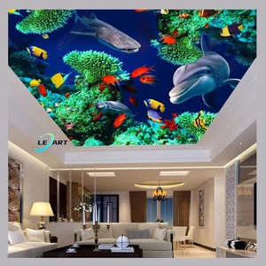 LeArt Baño de plástico <span class=keywords><strong>Pvc</strong></span> Paneles de techo Sea World Design Plafond Suspendu <span class=keywords><strong>Pvc</strong></span> Stretch Ceiling Film - Product Image 1